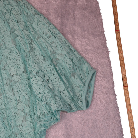 Wet Seal Sheer Blouse Womens Large Green Dolman Sleeves Lightweight Beachy - Picture 4 of 11